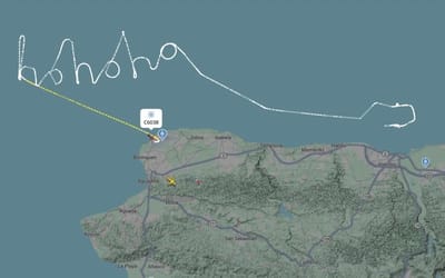 US Coast Guard spreads festive cheer with huge 'Ho Ho Ho' flight path over Puerto Rico