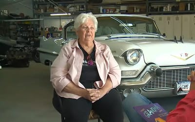 79-year-old Illinois grandma with a 1957 Cadillac is hooked on burnout contests