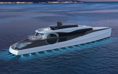 Futuristic car-inspired superyacht concept unveiled with advanced technology