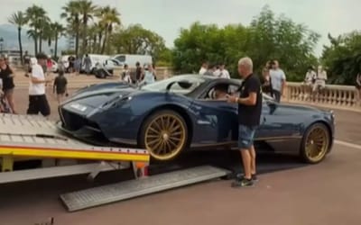 Millionaire’s $3.5M Pagani Huayra damaged in Monaco after delivery truck unloading goes horribly wrong