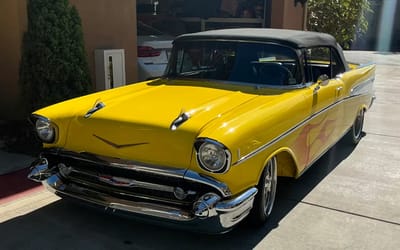 A stunning yellow 1957 Chevrolet Bel Air Convertible hits the block in Las Vegas 2025