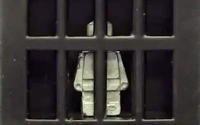 Robot escaped cage by shifting into liquid and reforming just like in Terminator 2