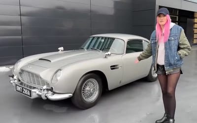 Supercar Blondie finds cool surprise in the trunk of the James Bond Aston Martin DB5