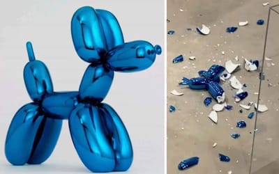 Visitor accidentally smashes $42,000 balloon dog sculpture