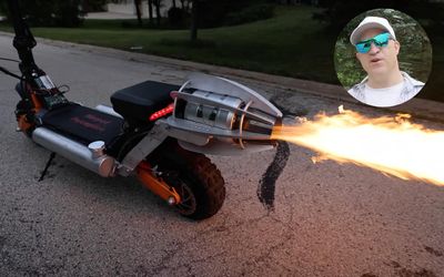 This guy built a jet-powered scooter and it’s insanely fast