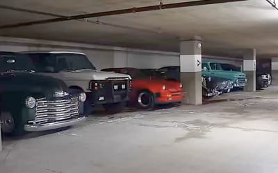 Man stays at LA hotel to find it had over 100 classic and luxury cars hidden underneath