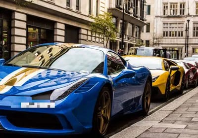 Exclusive street in London is filled with supercars waiting to be driven