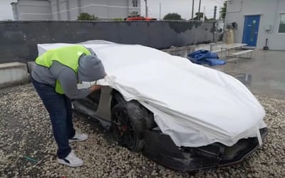 YouTuber pulls back car cover in Miami junkyard to reveal a $1.5M hypercar