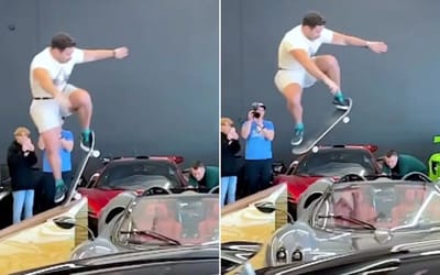 Michigan man attempts to ollie over $3 million Pagani in heart-stopping stunt