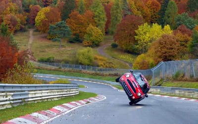 A MINI Cooper completed a lap at the Nürburgring on two wheels in one of the most surreal automotive moments ever