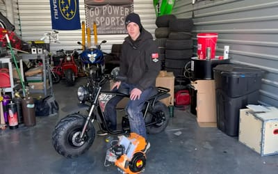 American uses Amazon’s cheapest turbocharger on pocket bike and we don’t recommend you try this at home