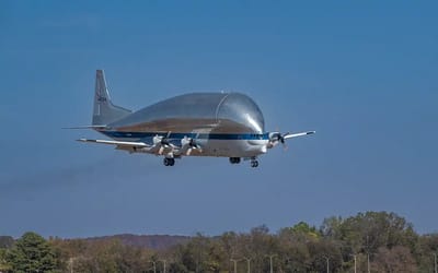 Inside view of NASA’s Super Guppy with a pilot’s POV of its unconventional landing in Ohio