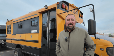 Old school bus received plenty of mods and was turned into a tiny home inside