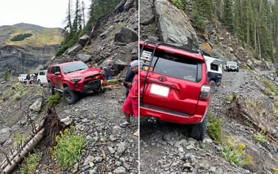 Inexperienced off-roaders blasted by sheriff after getting stuck on infamous Black Bear Pass