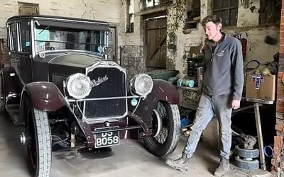 Guy buys rare 100-year-old Packard Six with cool surprise in the back