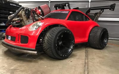 Guy put motorcycle engine in a child’s toy car and created a Porsche 911 GT3 ‘Power Wheel’