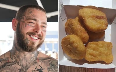 Post Malone dropped a six-figure diamond from his tooth down a drain after biting into a chicken nugget