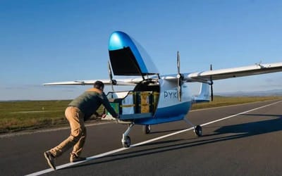 This is the Pelican Cargo plane and it flies without a pilot