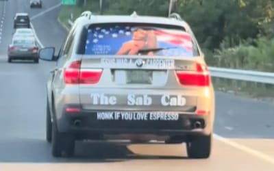 A superfan of Sabrina Carpenter has turned their BMW into 'The Sab Cab'