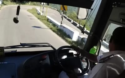 This Indian bus driver masterfully navigates treacherous hairpin bends with remarkable precision
