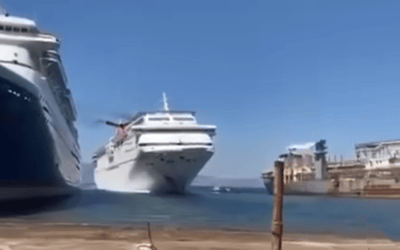 Video captures moment giant Carnival Fantasy cruise ship is beached after it's sold for scrap