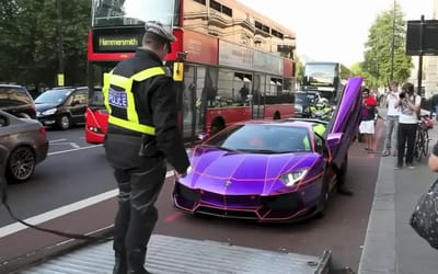 Glow-in-the-dark Lamborghini Aventador seized by police just 48 hours after it arrived in London