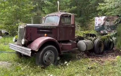 YouTuber rescues abandoned semi-truck from its grave after 50 years