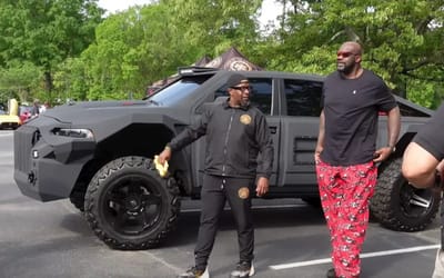 Shaq attended car show in customized armored truck fit for apocalypse