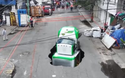 A sinkhole in Mexico managed to swallow a whole Jarritos Soda truck