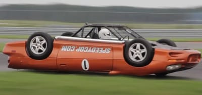 This US police officer created a bizarre upside-down Camaro race car