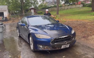 Detailers drove from Ohio to Illinois to clean Tesla Model S but found something bizarre in the cabin