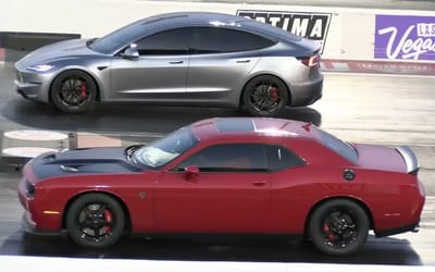 An entry-level Tesla Model 3 embarrassed a Dodge Hellcat twice even with a huge handicap