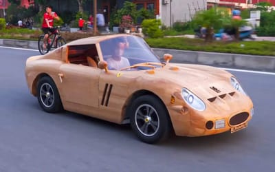 This dad just built a fully-functional Ferrari GTO 250 from WOOD