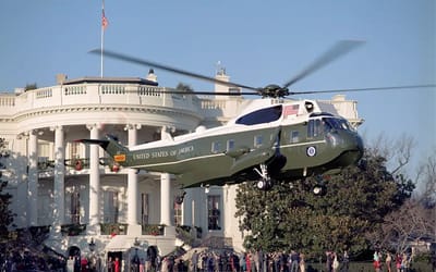 Inside presidential helicopter Marine One, equipped with advanced defense systems