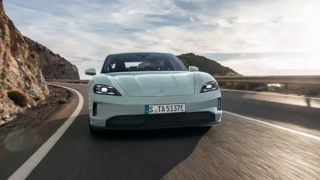 The 2025 Porsche Taycan charges in rapid time and goes 0-60 in 2.3 seconds