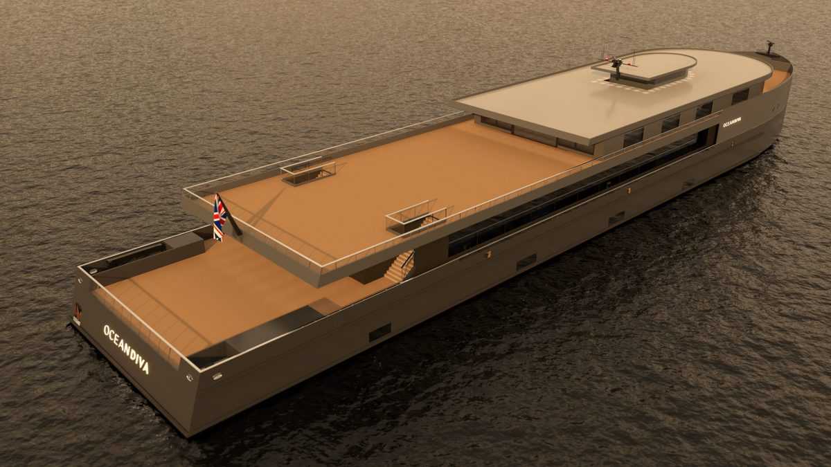 Artist impression of Oceandive party boat for the London Thames