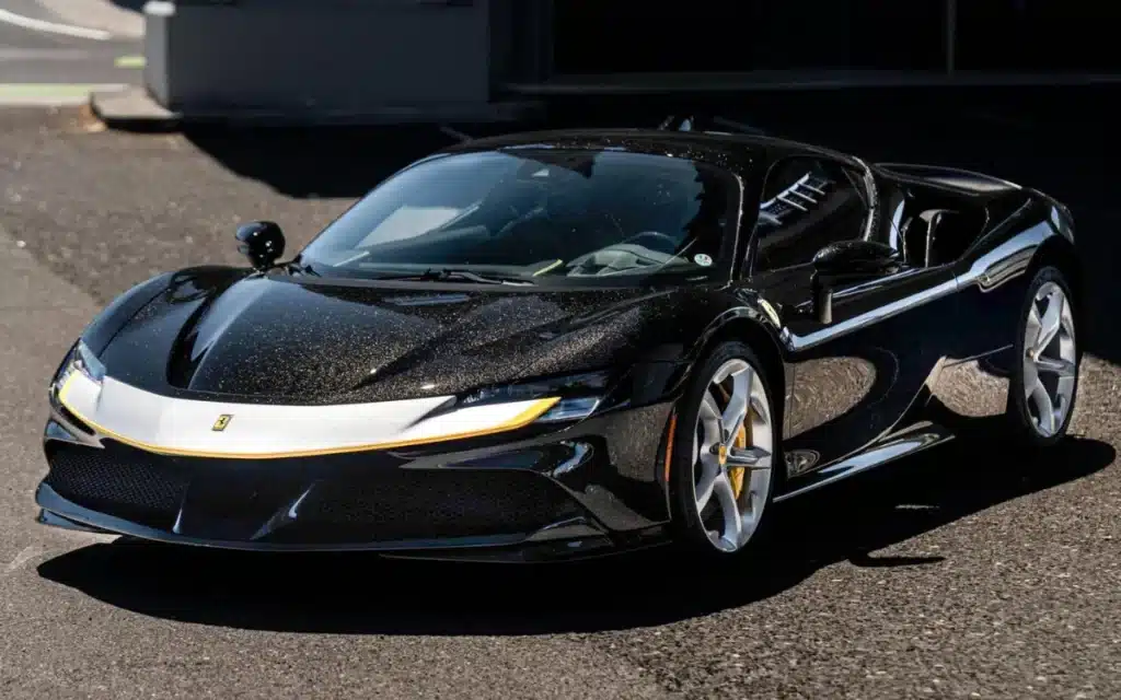 This Ferrari SF90 Stradale comes with a Nero Galaxy finish, making it a true one-of-one