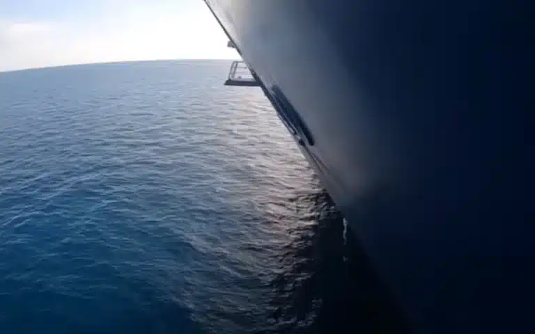 Greek photographer Odysseas Froilan dropped his GoPro under a cruise ship - and the results were terrifying.