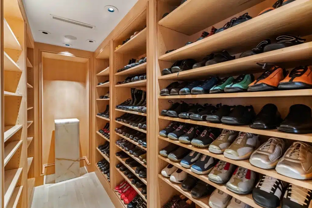 Elton John's condo boasts an expansive shoe closet