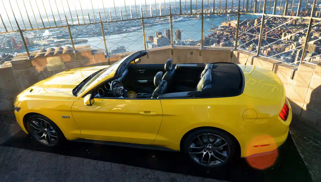 Ford rebuilt a 1965 Mustang on the Empire State Building in 1965, turning a Ford Mustang publicity stunt into a lasting icon of Mustang history