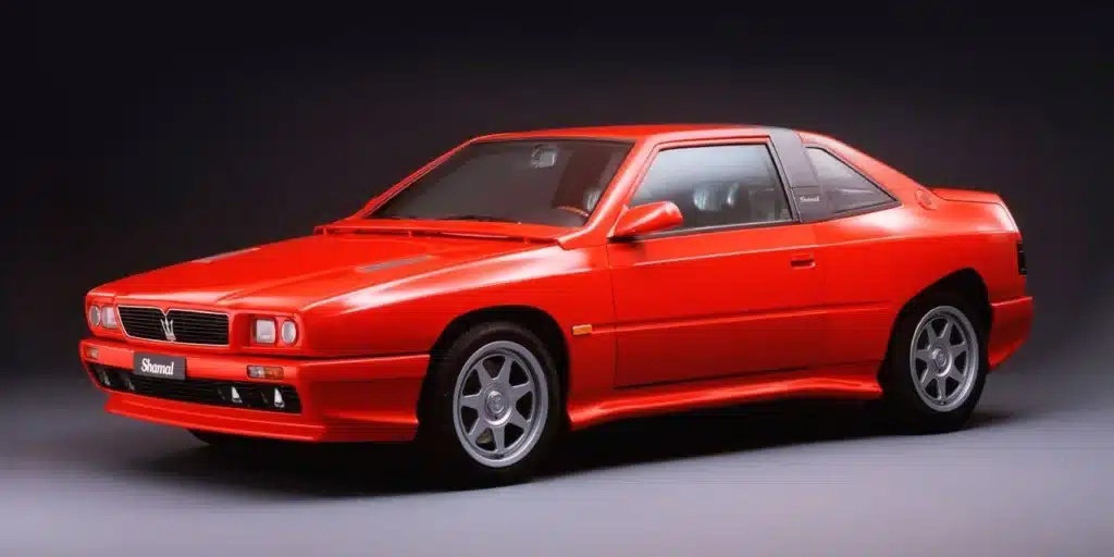 The Maserati Shamal outpaced the Ferrari Testarossa with its twin-turbo V8, advanced suspension, and bold Gandini styling