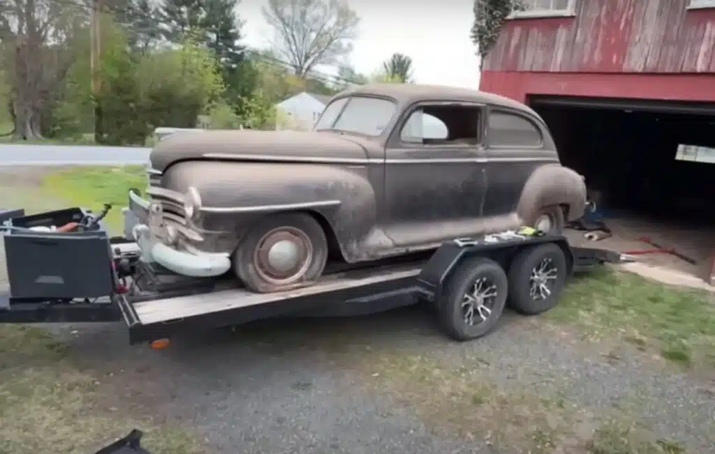 This Plymouth De Luxe was found after 47 years in storage.