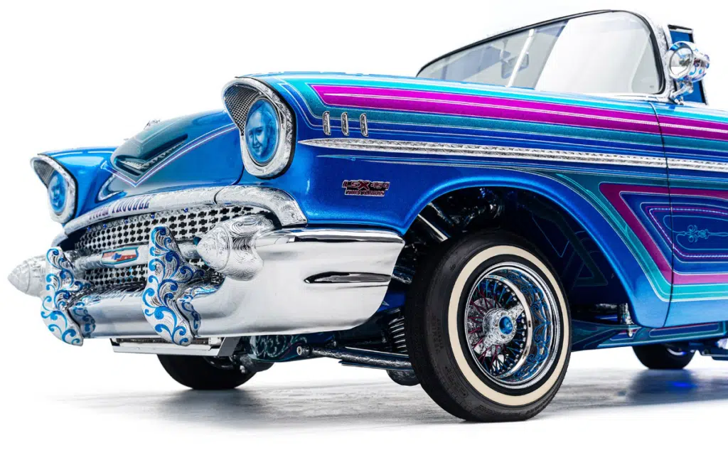 Texas artist's custom 1957 Chevrolet Bel Air has won so many competitions, multiple car shows have banned it 