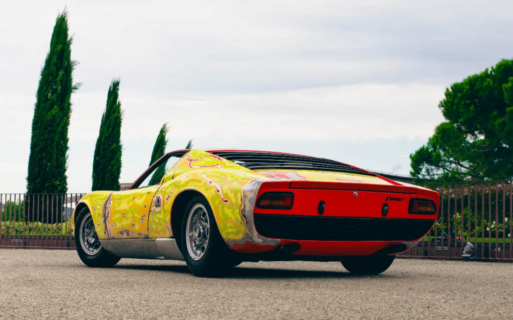 1966 Lamborghini Miura supercar hand sanded to reveal its 20+ colors
