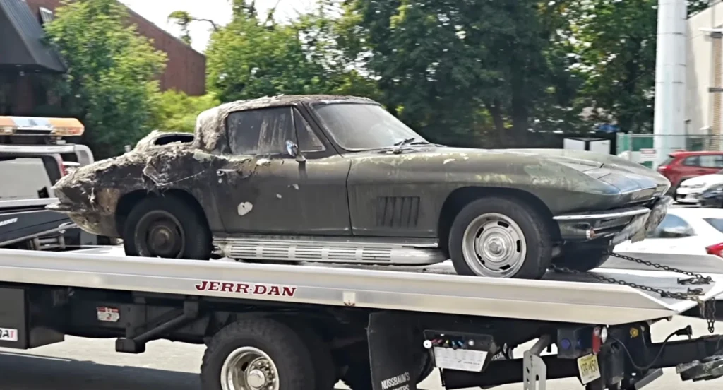 Garage fire couldn’t kill Burnie a 1967 Corvette Chevrolet sports car that still fires up after inferno