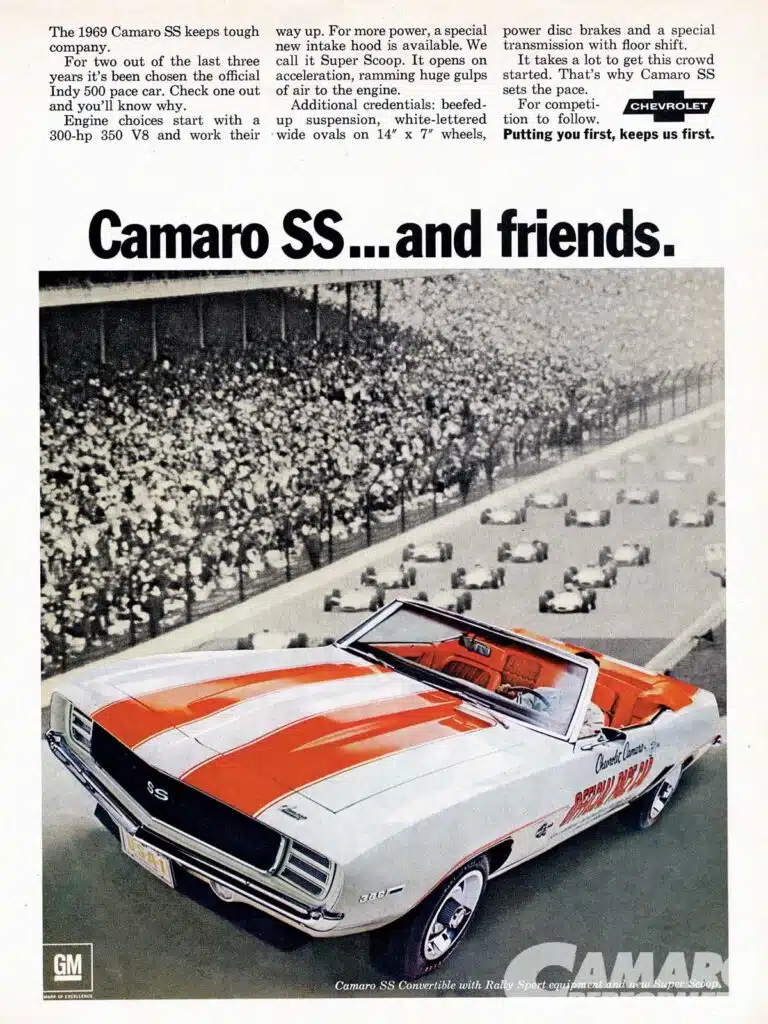 1969 Chevrolet Camaro Pace Car muscle car, one of the rarest chevy cars ever made, brochure for the barn find