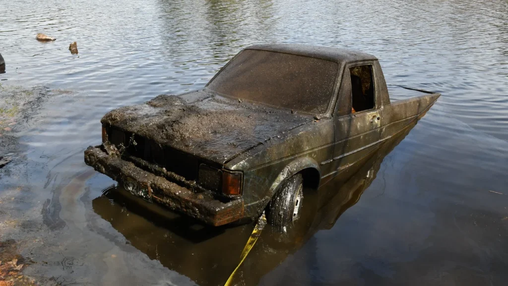 1982 VW Rabbit pickup truck lost since 1980s turns up on a fisherman’s fish finder in a Massachusetts lake by accident