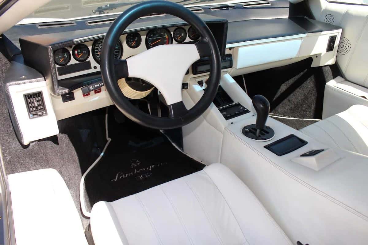 Interior of the 1989 Lamborghini Countach 25th Anniversary