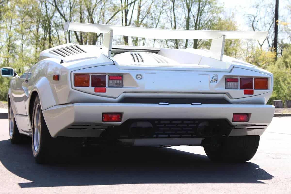 Rear of the 1989 Lamborghini Countach 25th Anniversary