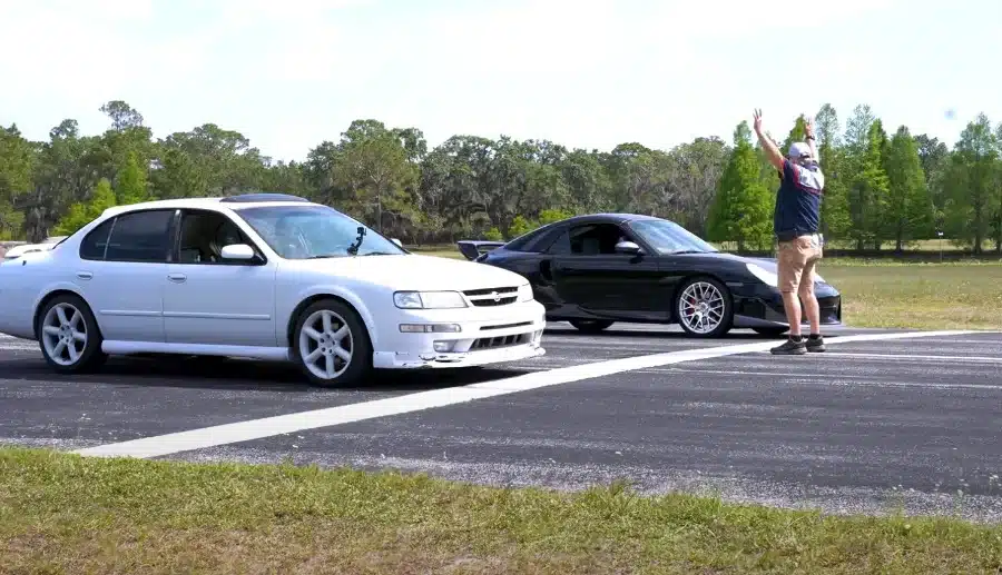 1998 Nissan Maxima Porsche drag race